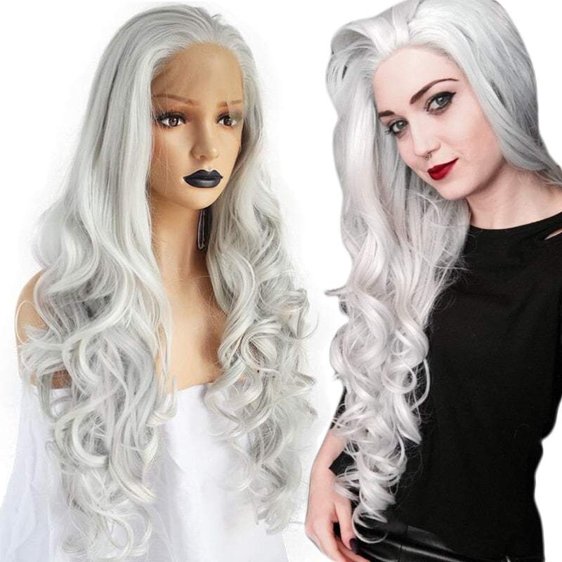 High Temperature Fiber Natural Synthetic Lace Wig