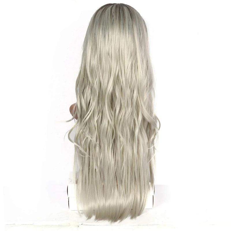 Trendy Glueless Long Wave Synthetic Heat Resistant Fiber Wigs For Women