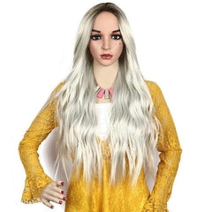 Trendy Glueless Long Wave Synthetic Heat Resistant Fiber Wigs For Women