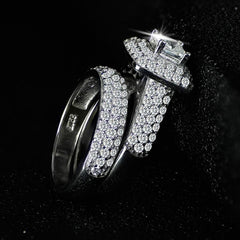 Trendy Luxury 925 Sterling Silver Ring Set