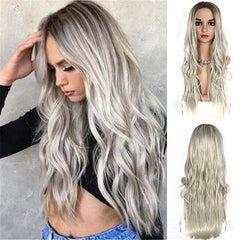 Trendy Glueless Long Wave Synthetic Heat Resistant Fiber Wigs For Women