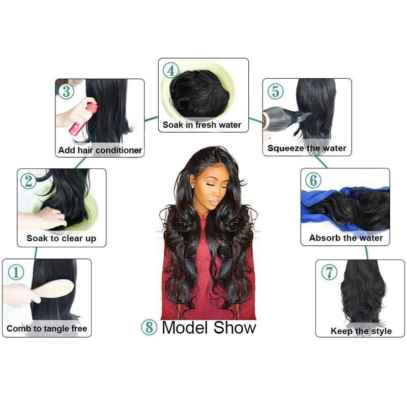 High Temperature Fiber Natural Synthetic Lace Wig