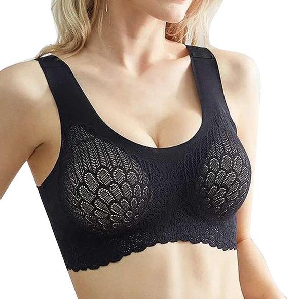 Wireless Push Up Comfort Shock-Proof Latex Pad Lace Bra